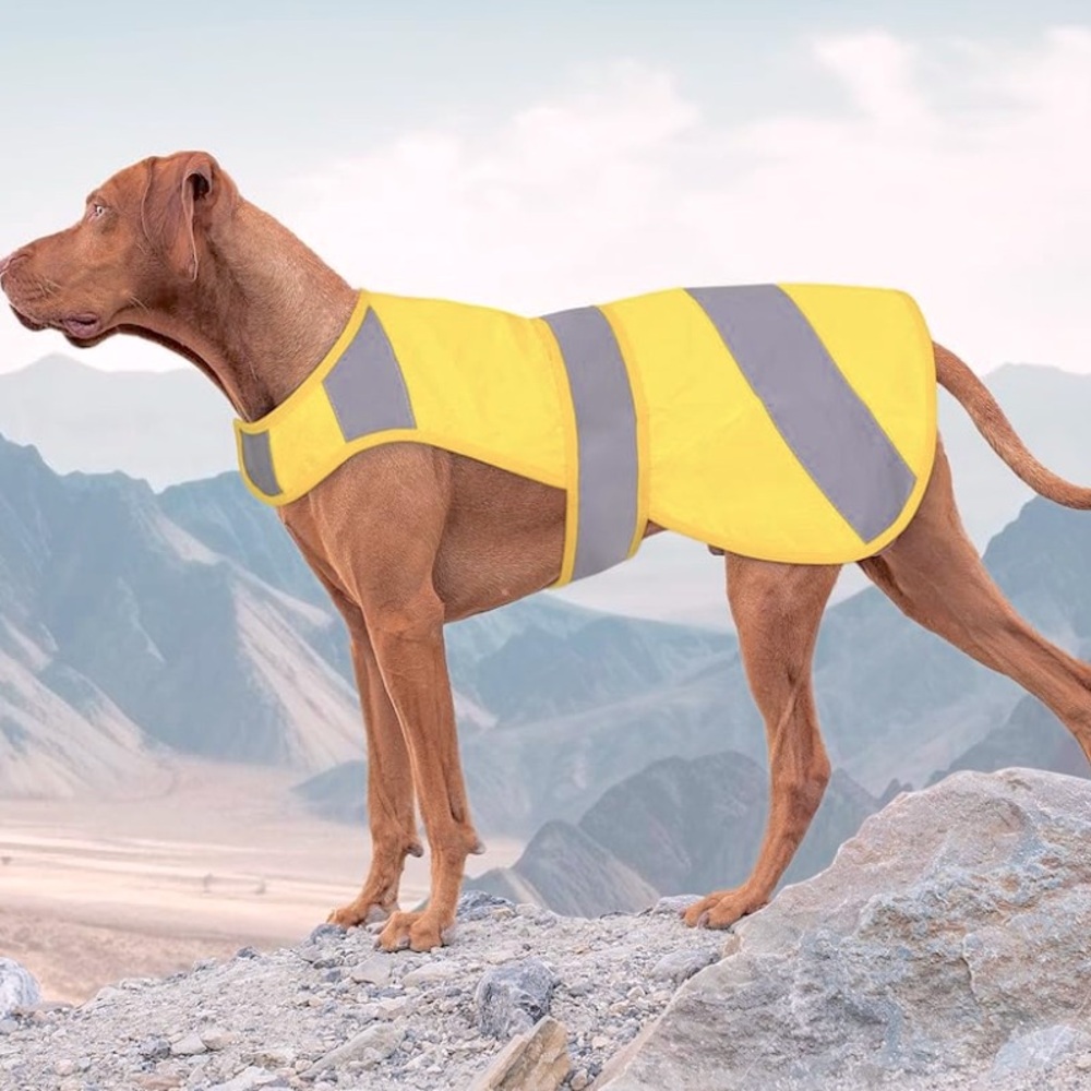 NWT Orange Dog Adjustable Yellow Vest w/High Visibility - Safety, Reflective, M